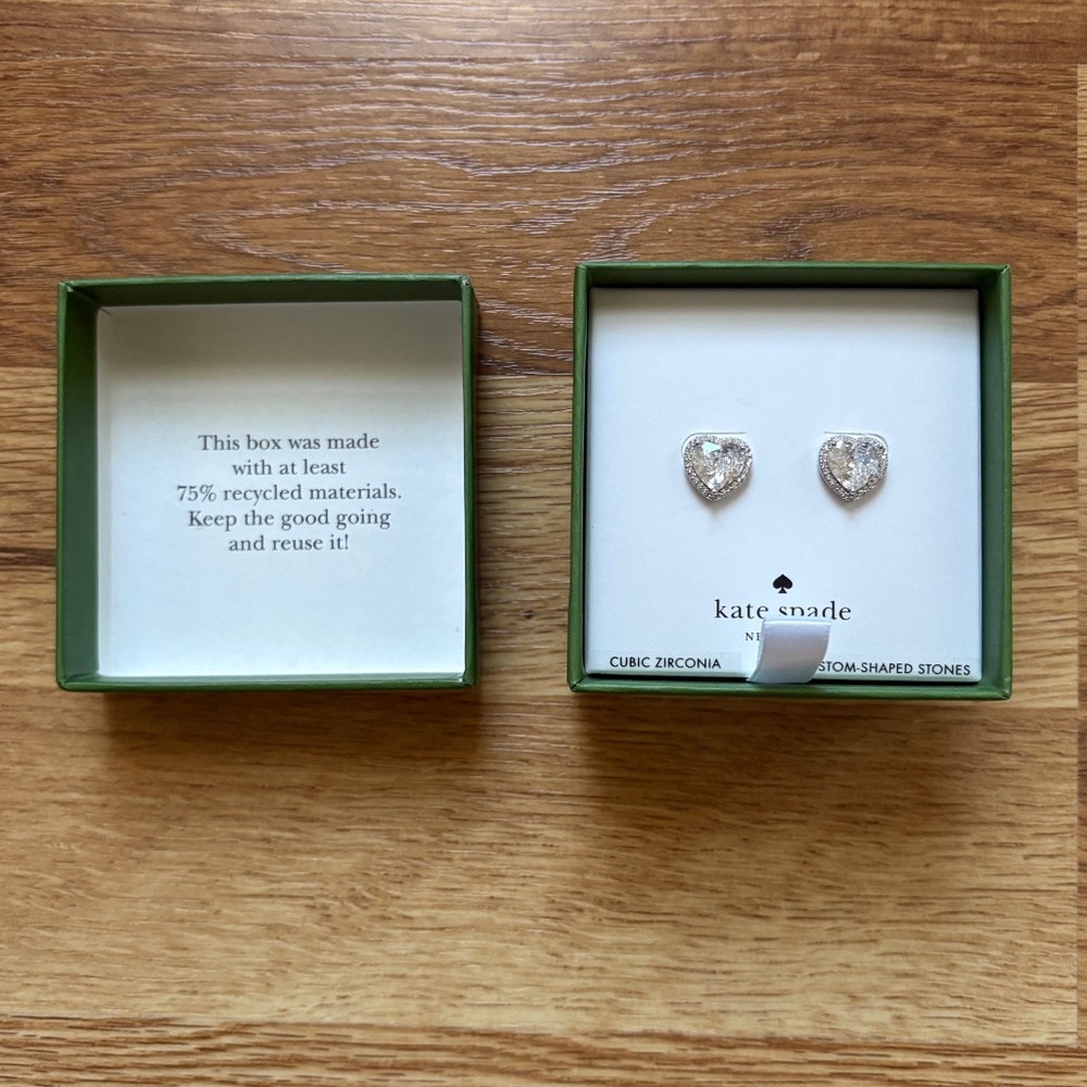 NIB Kate Spade New York My Love Heart Stud earrings - Picture 3 of 9